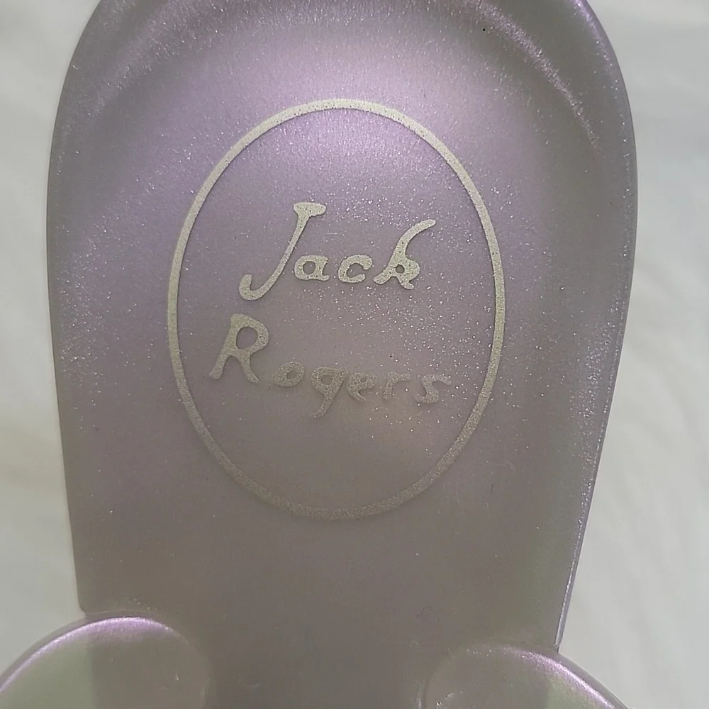 JACK ROGERS Georgica Iridescent Jelly Medallion Thong Casual Flip Flop Sandals 6